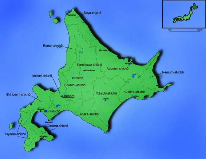 map of hokkaido japan