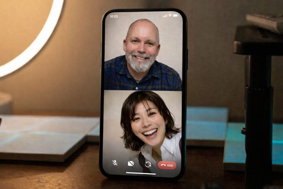 Online English Course: A teacher and Japanese student doing an online lesson at Sapporo Eikaiwa AGREATDREAM